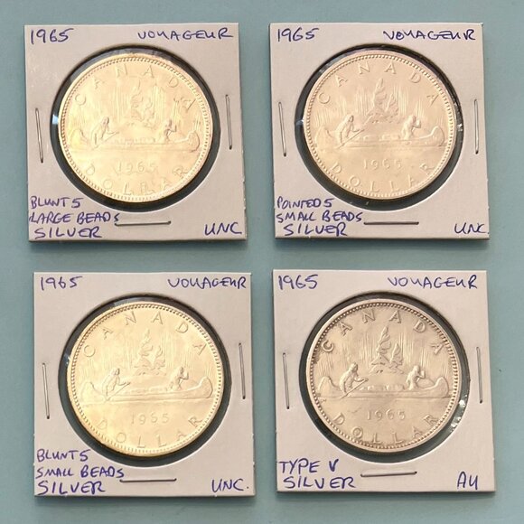 4 x 1965 Canada Silver $1 Dollar Coins! - Picture 1 of 16